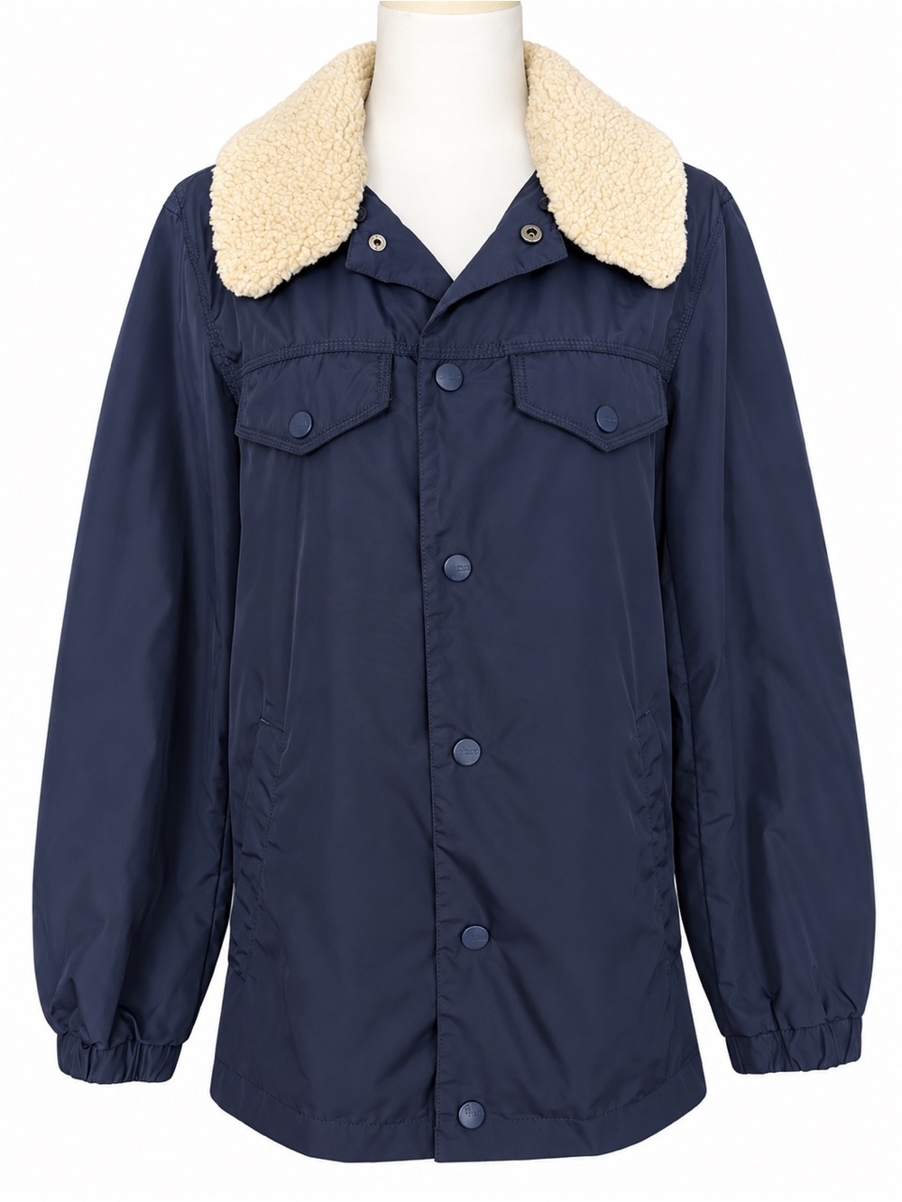 UGG Keagan Nylon Trucker Jacket Navy Sherpa Collar Men’s XS